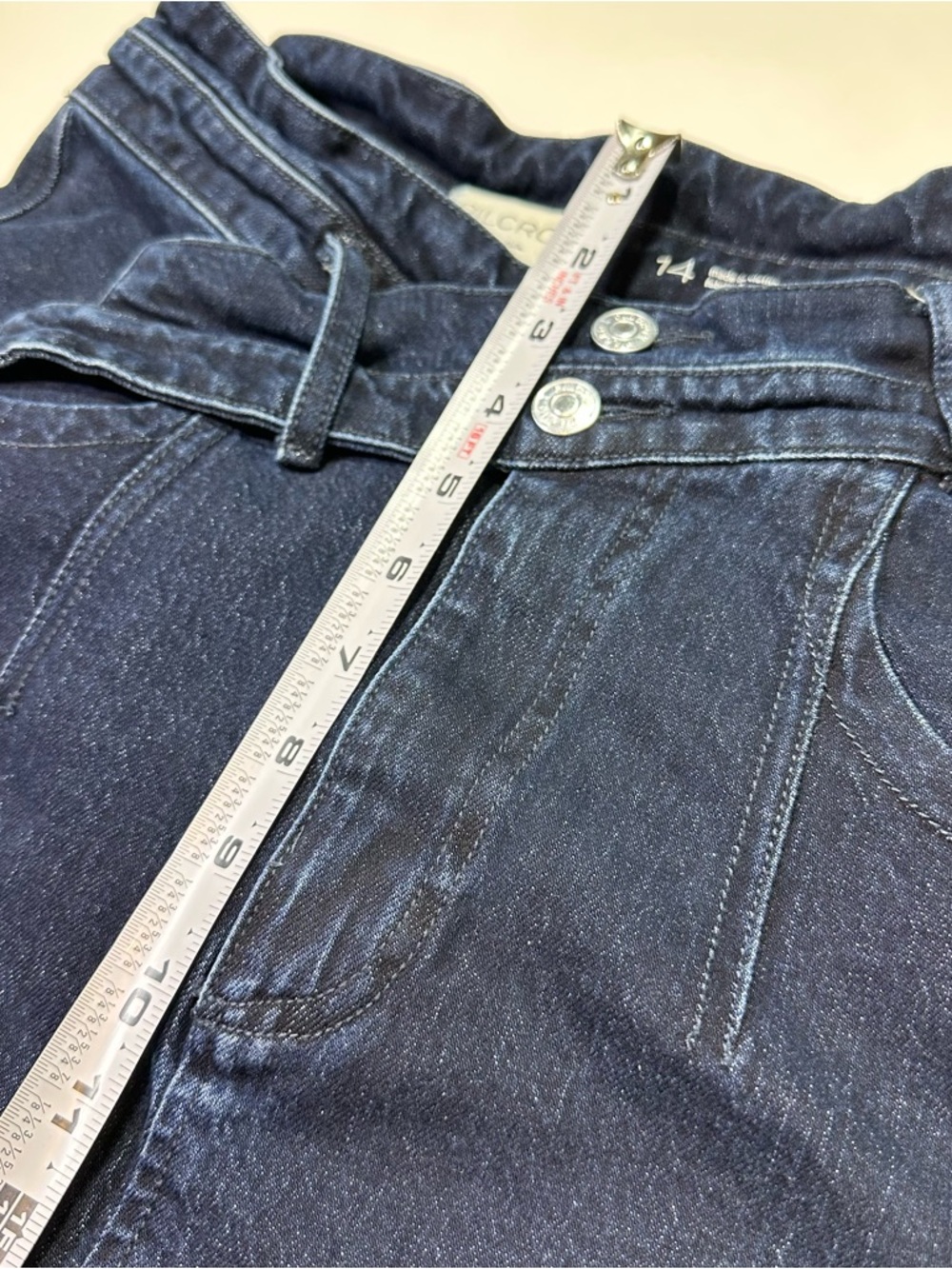 Anthropologie Pilcro Skirt Women’s Size 14 The Arden Double-Waist Midi Dark Wash - Picture 10 of 16